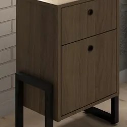 Gaveteiro Home Office 2 gavetas Estilo Industrial New Port F02 Castanh