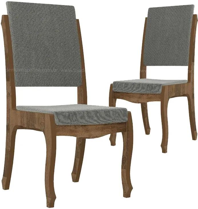 Cadeira Para Sala De Jantar Ônix Ii Rv Móveis (2 Unidades) - Amadeirado/cinza