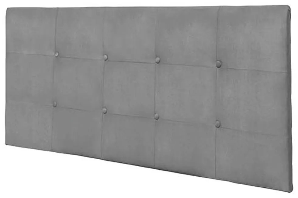 Painel Luna Para Cama Box King 193 cm Suede Cinza - D'Rossi