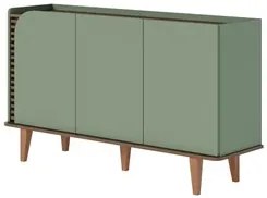 Balcão Aparador Buffet 3 Portas 136cm Madrid C05 Hortelã/Amêndoa - Mpo