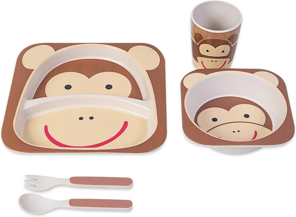 Kit de Alimentação Infantil Macaco MarromÚnico