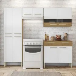 Cozinha Compacta Com Balcão 221cm Vivian Freijó/Supremo Z06 - Mpozenat