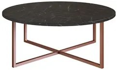 Mesa De Centro Redonda Baixa Volpi 27856 Marquina Base Cobre - Artesan
