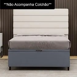 Base para Cama Box Baú Casal 138x188cm Hit I02 Suede Cinza - Mpozenato