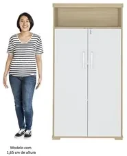 Conjunto Escritório Home Office 3 Peças Mesa em U Corp A06 Carvalho/Br