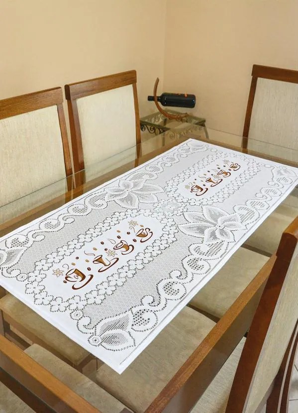 Caminho de Mesa Renda Café 120x55 cm