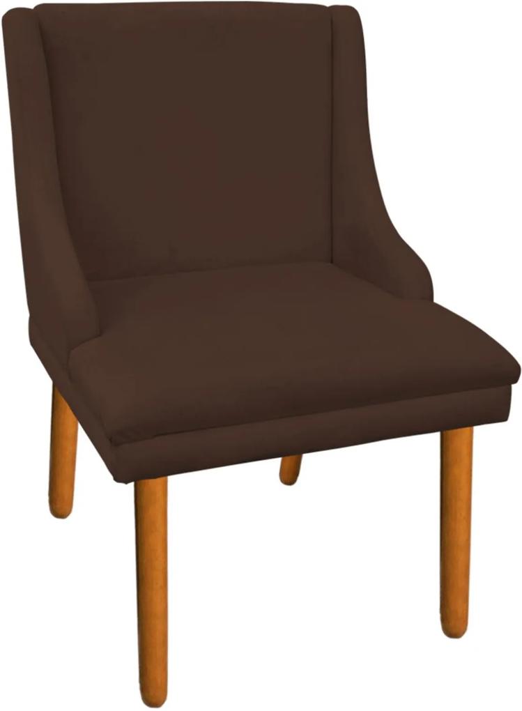 Cadeira Poltrona Decorativa Liz Suede Marrom - D'Rossi