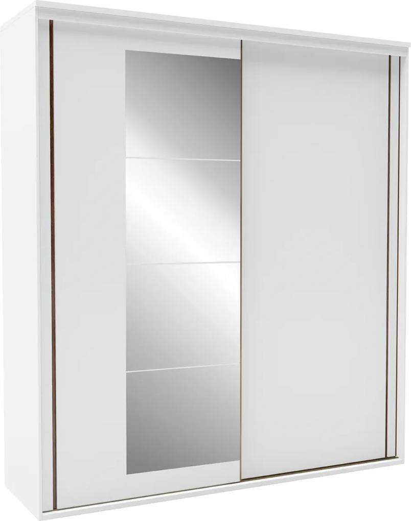 Guarda-Roupa de Casal Inovatto 2 Portas Com Espelho 207 cm Branco - Belmax