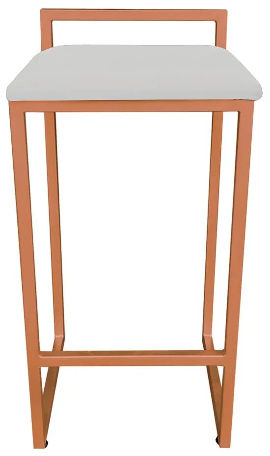 BANQUETA PIETRA SUEDE CINZA BASE COBRE D