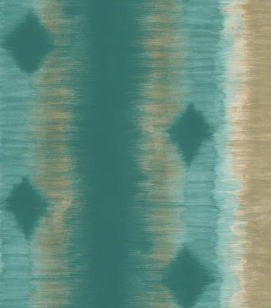 Papel de Parede Vinílico Listras Estilizadas Verde e Azul - Importado - Coleção Império New Rustic - 3064