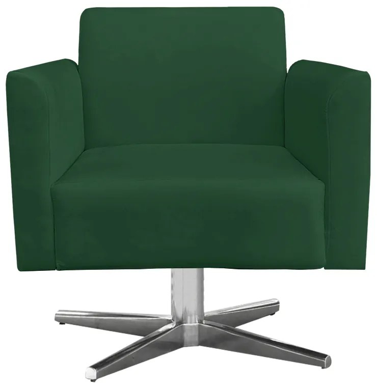 Kit 02 Poltronas Giratória Marisa Suede Verde Base Cromada D'Rossi