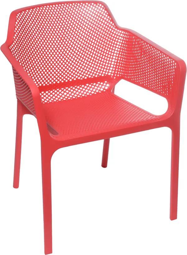 Cadeira Vega Beta em Polipropileno C/ Braço Vermelho
