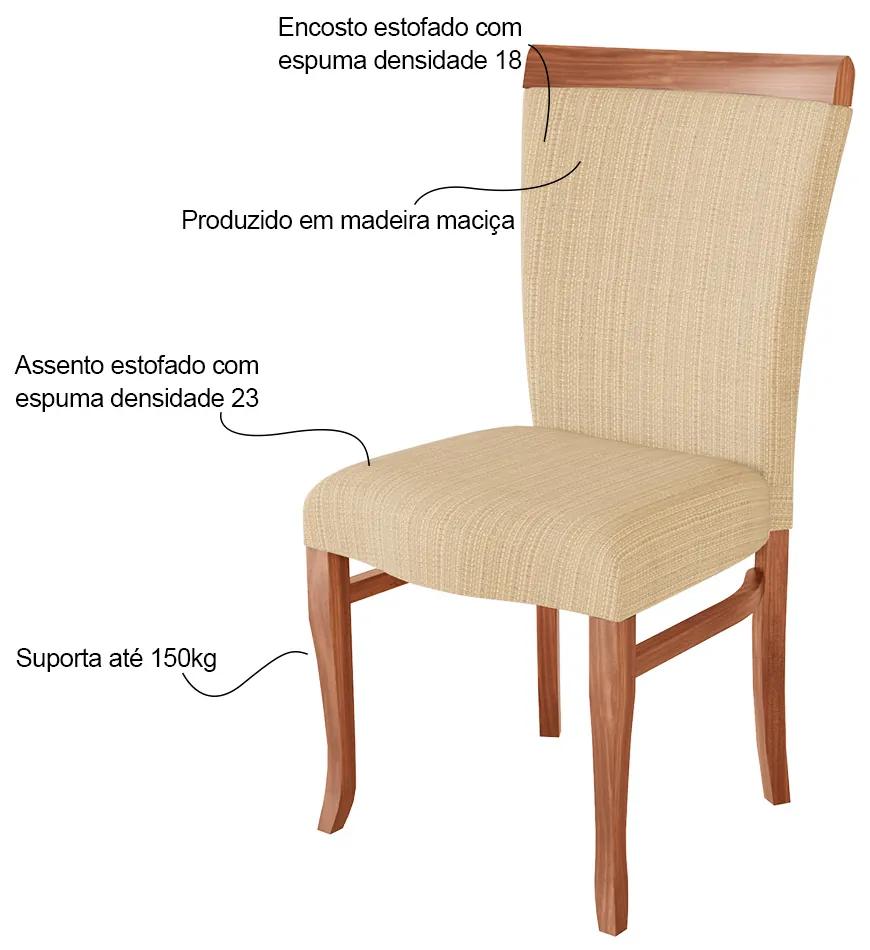 Kit 2 Cadeiras Decorativas Sala de Jantar Orfeu Madeira Maciça Poliéster Imbuia G42 - Gran Belo