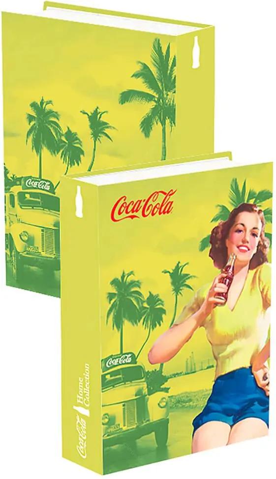 Book Box Coca-Cola Pin Up Brown Lady Amarelo em Madeira - Urban