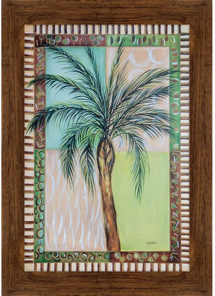 Quadro Decorativo Tropical Coqueiro Pintura Nadybek 80x60cm