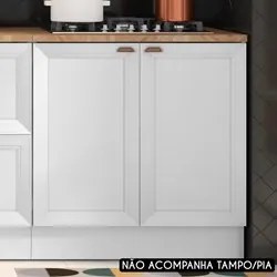 Balcão de Cozinha 80cm 2 Portas Sem Tampo Duna P09 Branco - Mpozenato