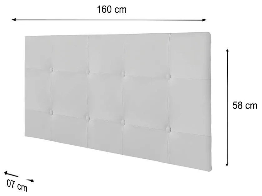 Painel Luna Para Cama Box Queen 160 cm Corino Branco - D'Rossi