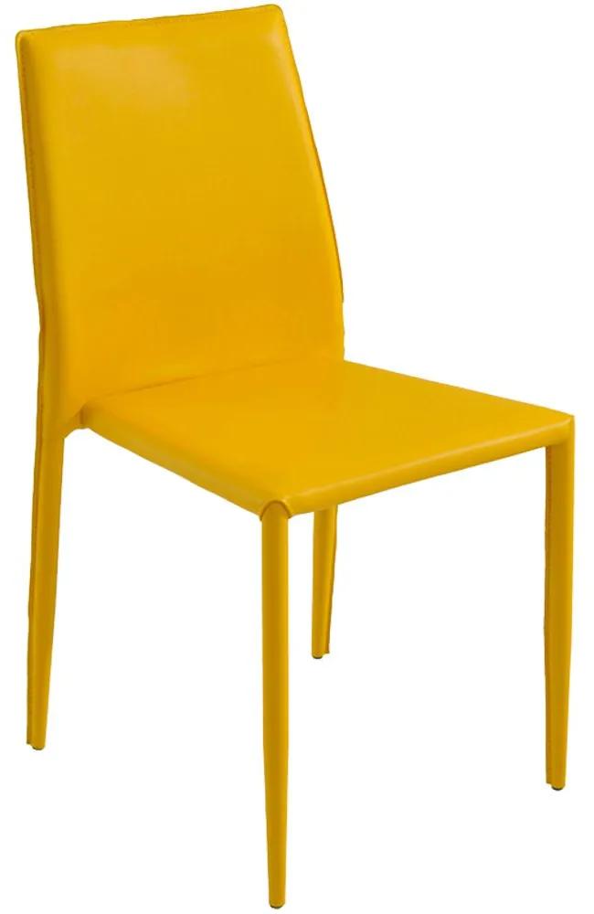 Cadeira Decorativa Sala e Cozinha Karma PVC Amarela G56 - Gran Belo