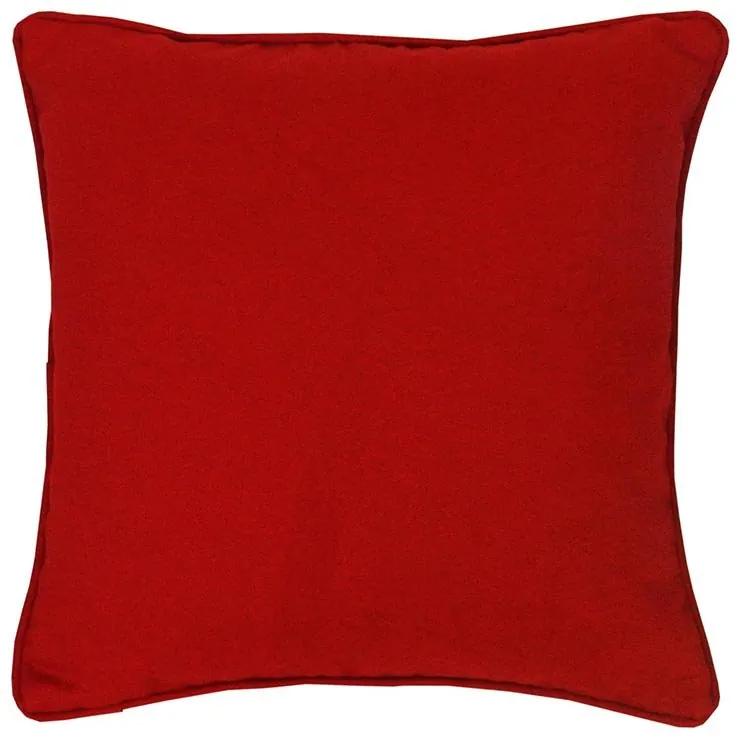 Capa de Almofada Valentina Liso Vermelha com Vi&eacute;s 45x45cm
