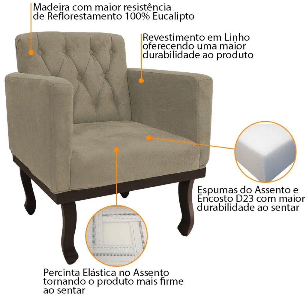 Kit 2 Poltronas Classic Suede - ADJ Decor