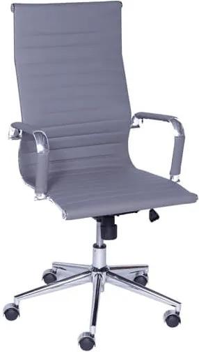 Cadeira Office Eames Presidente com Rodízio e Sistema Relax Cinza