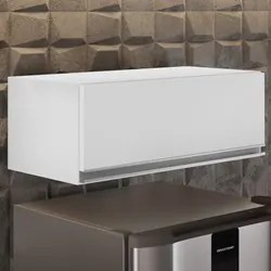 Armário Aéreo de Cozinha Para Geladeira 70cm Texas Branco - Lumil Móve