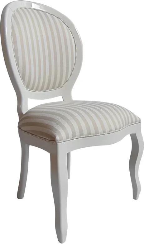 Cadeira de Jantar Medalhão Lisa sem Braço Branco Brilho - Wood Prime 32972 Liso
