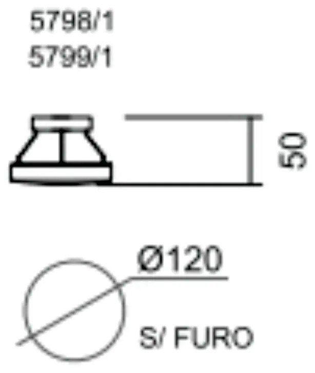 Arandela Galáxia 1Xpci Led 5W 220V Ø12X5Cm | Usina 5799/1 (MT-M Mate Metálico)