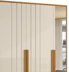 Guarda Roupa Casal 230cm Com Espelho Barok Off/Cinamomo Z10 - Mpozenat