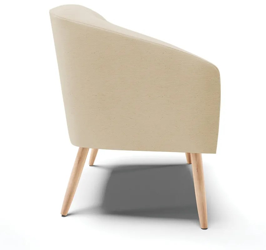 Poltrona Decorativa Pé Palito Natural Stella Linho D03 - D'Rossi - A27 Areia