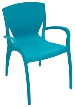 Cadeira Clarice com braços azul claro Tramontina