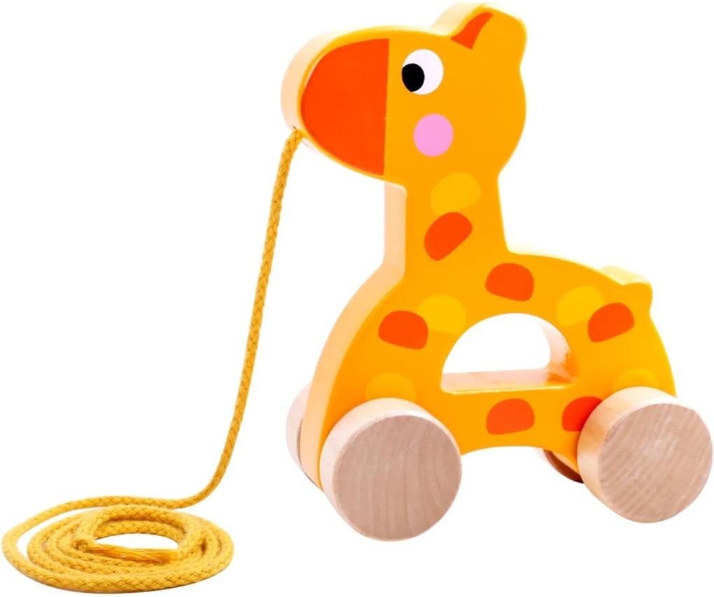 Brinquedo de Puxar Tooky Toy Girafa Amarelo
