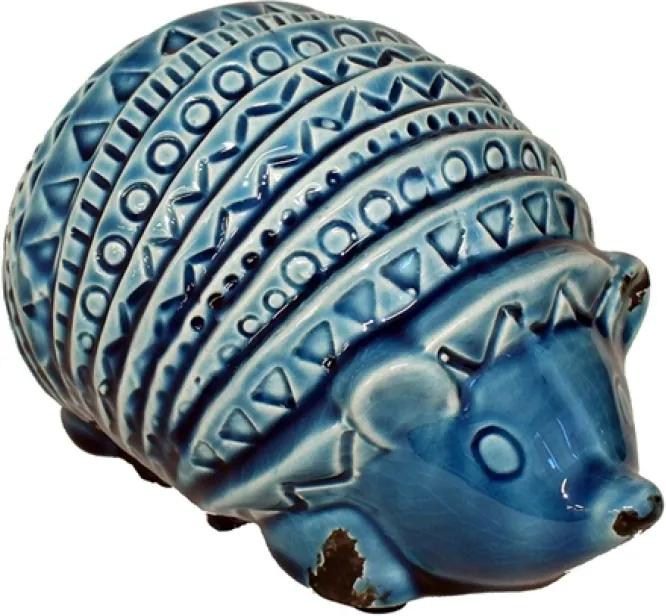 Tatu Cerâmica Azul Deitado