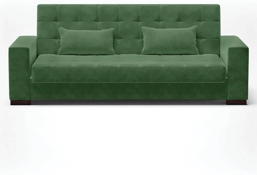 Sofá Cama 02 lugares Lisboa Suede Verde Pés de Madeira - D'Rossi