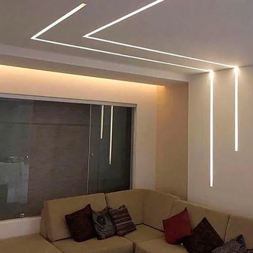 Junção Teto/parede Perfil Embutir Para Fita Led Garbo 10X10Cm | Usina... (BT - Branco Texturizado)