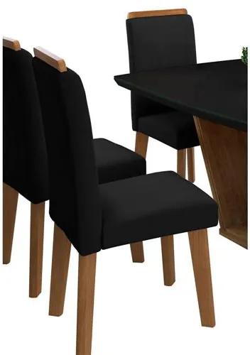Conjunto De Jantar Diamante Black Com 6 Cadeiras Diamante Black – Rv Móveis
