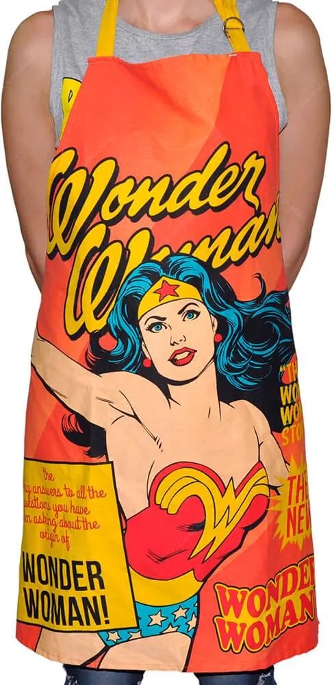 Avental DC Comics Wonder Woman Cover Page Rosa em Algodão - Urban