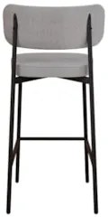 Banqueta Alta Bar Estofada Kit 4 Ella M25 Linho Cinza CL/Marrom - Mpoz
