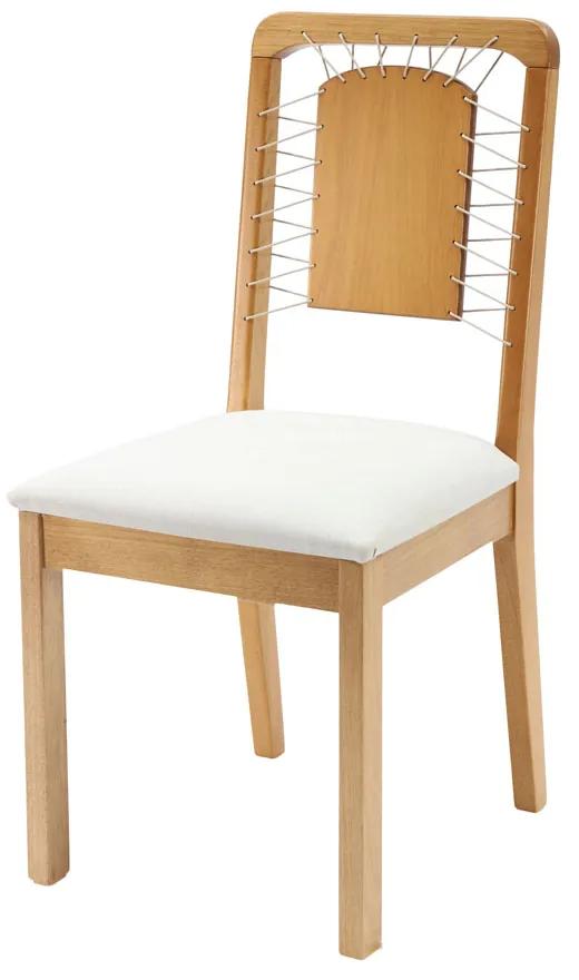 Cadeira Abimay Assento Estofado Encosto com Detalhes em Corda Náutica Estrutura Madeira Tauari