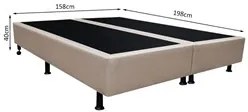 Base Box para Cama Casal Queen 158x198cm Bipartido Liz S05 Sintético B