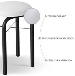 Conjunto Mesa de Cozinha Prattica Industrial 90cm com 2 Banquetas F02