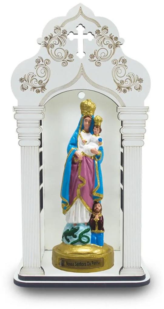 Capela 34 cm Com Imagem Nossa Senhora Da Penha Inquebrável