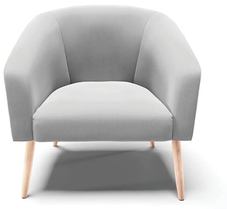 Poltrona Decorativa Pé Palito Natural Kit 2 Stella Suede D03 - D'Rossi - Cinza