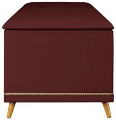 Calçadeira Baú Casal 140cm com Tachas Imperial J02 Veludo Bordô - Mpoz