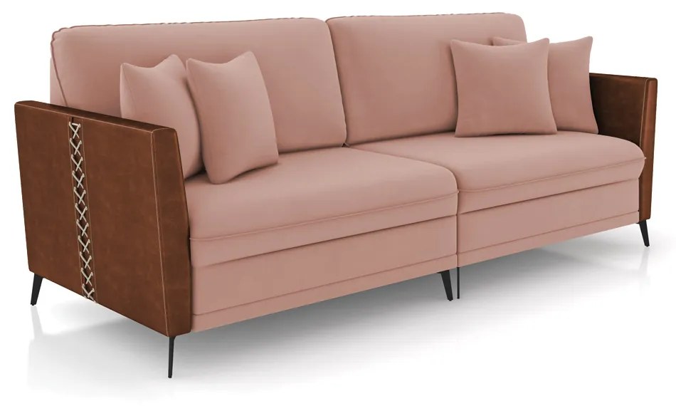 Sofá 2 Lugares Living 182cm Mondaí Sintético Marrom/Veludo K01 - D'Rossi - Rose