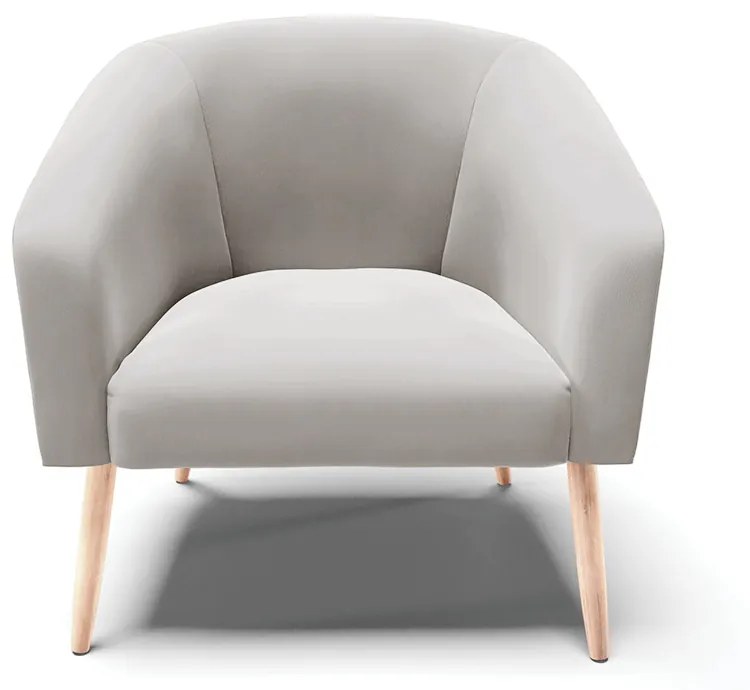 Poltrona Decorativa Pé Palito Natural Kit 2 Stella Veludo D03 - D'Rossi - Cinza