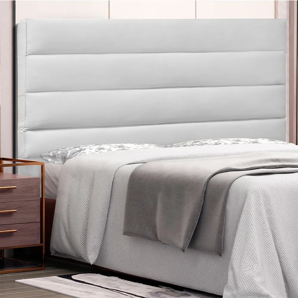 Cabeceira La Italiana Para Cama Box King 195 cm Corino - D'Rossi - Branco