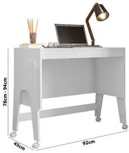 Bedside Multifunção Com Rodízios Amore M08 Branco Acetinado - Mpozenat