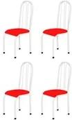 Kit 4 Cadeiras Altas 0.112 Anatômica Branco/Vermelho - Marcheli