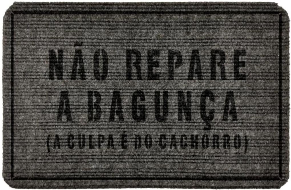 Capacho Carpet NÁo Repare A Bagunça Cinza Único Love Decor